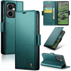 CASEME Litchi Texture Book Wallet Klapphülle für Oppo Reno13 F 4G/5G / Reno13 FS 5G - Grün