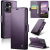 CASEME Litchi Texture Book Wallet Klapphülle für Oppo Reno13 F 4G/5G / Reno13 FS 5G - Lila