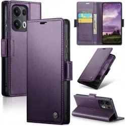 CASEME Litchi Texture Book Wallet Klapphülle für Oppo Reno13 Pro - Lila