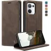 CASEME Retro Texture Book Wallet Klapphülle für Oppo Reno13 - Dunkelbraun