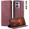 CASEME Retro Texture Book Wallet Klapphülle für Oppo Reno13 F 4G/5G / Reno13 FS 5G - Bordeaux