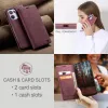 CASEME Retro Texture Book Wallet Klapphülle für Oppo Reno13 Pro - Bordeaux 4