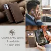 CASEME Retro Texture Book Wallet Klapphülle für Oppo Reno13 Pro - Dunkelbraun 4