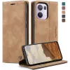 CASEME Retro Texture Book Wallet Klapphülle für Oppo Reno13 Pro - Hellbraun