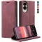 CASEME Retro Texture Book Wallet Klapphülle für Samsung Galaxy S25 Edge - Bordeaux