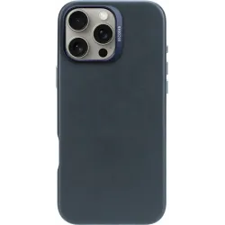 Decoded Echtleder Back Cover Hülle für Apple iPhone 16 Pro Max - Navy