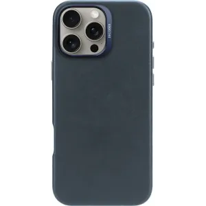 Decoded Echtleder Back Cover Hülle für Apple iPhone 16 Pro Max - Navy