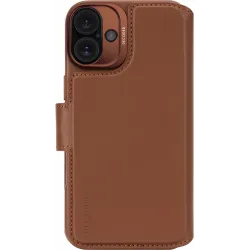 Decoded Echtleder 2-in-1 Book Wallet Klapphülle für Apple iPhone 16 - Tan