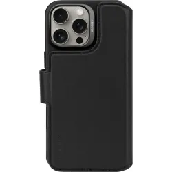 Decoded Echtleder 2-in-1 Book Wallet Klapphülle für Apple iPhone 16 Pro Max - Schwarz