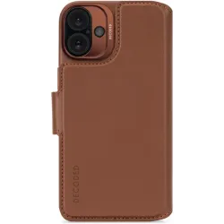 Decoded Echtleder 2-in-1 Book Wallet Klapphülle für Apple iPhone 16 Plus - Tan