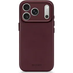 Decoded Echtleder Back Cover Hülle für Apple iPhone 17 Pro - Dark Ruby