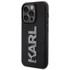 Karl Lagerfeld 3D Rubber Glitter Logo Back Cover Hülle für Apple iPhone 15 Pro - Schwarz 1