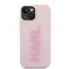 Karl Lagerfeld 3D Rubber Glitter Logo Back Cover Hülle für Apple iPhone 15 Plus/14 Plus - Rosa 2