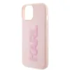 Karl Lagerfeld 3D Rubber Glitter Logo Back Cover Hülle für Apple iPhone 15 Plus/14 Plus - Rosa 5