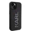Karl Lagerfeld 3D Rubber Glitter Logo Back Cover Hülle für Apple iPhone 15 - Schwarz 3