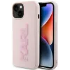 Karl Lagerfeld 3D Rubber Glitter Logo Back Cover Hülle für Apple iPhone 15 - Rosa 0