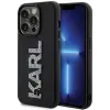Karl Lagerfeld 3D Rubber Glitter Logo Back Cover Hülle für Apple iPhone 15 Pro Max - Schwarz 0