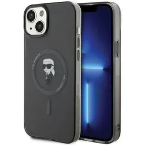Karl Lagerfeld IML Ikonik Back Cover Hülle mit MagSafe für Apple iPhone 15 Plus/14 Plus - Schwarz