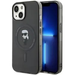 Karl Lagerfeld IML Ikonik Back Cover Hülle mit MagSafe für Apple iPhone 15 - Schwarz