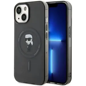 Karl Lagerfeld IML Ikonik Back Cover Hülle mit MagSafe für Apple iPhone 15 - Schwarz
