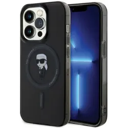 Karl Lagerfeld IML Ikonik Back Cover Hülle mit MagSafe für Apple iPhone 15 Pro Max - Schwarz