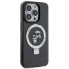 Karl Lagerfeld Ring Stand Karl & Choupette Hard Case Back Cover Hülle mit MagSafe für Apple iPhone 15 Pro - Schwarz 4