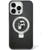 Karl Lagerfeld Ring Stand Karl & Choupette Hard Case Back Cover Hülle mit MagSafe für Apple iPhone 15 - Schwarz