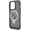 Karl Lagerfeld Ring Stand Karl & Choupette Hard Case Back Cover Hülle mit MagSafe für Apple iPhone 15 Pro Max - Schwarz 6