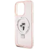 Karl Lagerfeld Ring Stand Karl & Choupette Hard Case Back Cover Hülle mit MagSafe für Apple iPhone 15 Pro Max - Rosa
