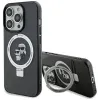 Karl Lagerfeld Ring Stand Karl & Choupette Hard Case Back Cover Hülle mit MagSafe für Apple iPhone 14 Pro - Schwarz