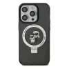 Karl Lagerfeld Ring Stand Karl & Choupette Hard Case Back Cover Hülle mit MagSafe für Apple iPhone 14 Pro - Schwarz 3