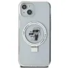 Karl Lagerfeld Ring Stand Karl & Choupette Hard Case Back Cover Hülle mit MagSafe für Apple iPhone 14 - Weiß 3