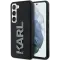 Karl Lagerfeld 3D Rubber Glitter Logo Back Cover Hülle für Samsung Galaxy S23 - Schwarz