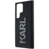 Karl Lagerfeld 3D Rubber Glitter Logo Back Cover Hülle für Samsung Galaxy S24 Ultra - Schwarz 4