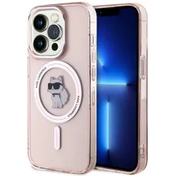 Karl Lagerfeld IML Choupette Back Cover Hülle mit MagSafe für Apple iPhone 14 Pro Max - Rosa