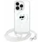 Karl Lagerfeld IML Choupette Head & Cord Back Cover Hülle mit MagSafe für Apple iPhone 15 Pro - Transparent