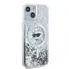 Karl Lagerfeld Liquid Glitter Choupette Head Back Cover Hülle mit MagSafe für Apple iPhone 14 - Transparent 3