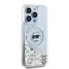 Karl Lagerfeld Liquid Glitter Choupette Head Back Cover Hülle mit MagSafe für Apple iPhone 15 Pro - Transparent 3