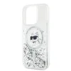 Karl Lagerfeld Liquid Glitter Choupette Head Back Cover Hülle mit MagSafe für Apple iPhone 15 Pro - Transparent 5