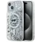 Karl Lagerfeld Liquid Glitter Choupette Head Back Cover Hülle mit MagSafe für Apple iPhone 15 - Transparent