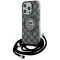 Karl Lagerfeld IML Crossbody Monogram Karl & Choupette Head Back Cover Hülle mit MagSafe für Apple iPhone 15 Pro - Schwarz