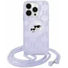 Karl Lagerfeld IML Crossbody Monogram Karl & Choupette Head Back Cover Hülle mit MagSafe für Apple iPhone 15 Pro Max - Lila