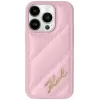 Karl Lagerfeld Diagonal Quilted Script Back Cover Hülle für Apple iPhone 15 - Rosa