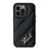 Karl Lagerfeld Diagonal Quilted Script Back Cover Hülle für Apple iPhone 14 Pro - Schwarz 2