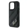 Karl Lagerfeld Diagonal Quilted Script Back Cover Hülle für Apple iPhone 14 Pro - Schwarz 6