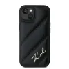 Karl Lagerfeld Diagonal Quilted Script Back Cover Hülle für Apple iPhone 14 - Schwarz 3