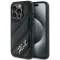 Karl Lagerfeld Diagonal Quilted Script Back Cover Hülle für Apple iPhone 15 Pro - Schwarz