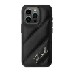 Karl Lagerfeld Diagonal Quilted Script Back Cover Hülle für Apple iPhone 15 Pro - Schwarz 3