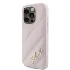 Karl Lagerfeld Diagonal Quilted Script Back Cover Hülle für Apple iPhone 15 Pro - Rosa 2