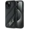 Karl Lagerfeld Diagonal Quilted Script Back Cover Hülle für Apple iPhone 15 Plus/14 Plus - Schwarz